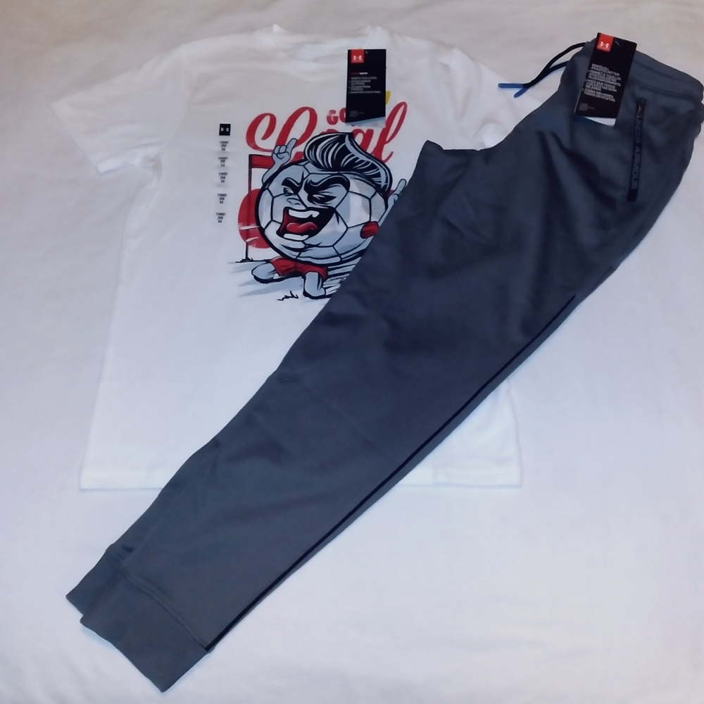 Under Armour Youth Boys 2pc Warmer & Tee - Picture 1 of 6